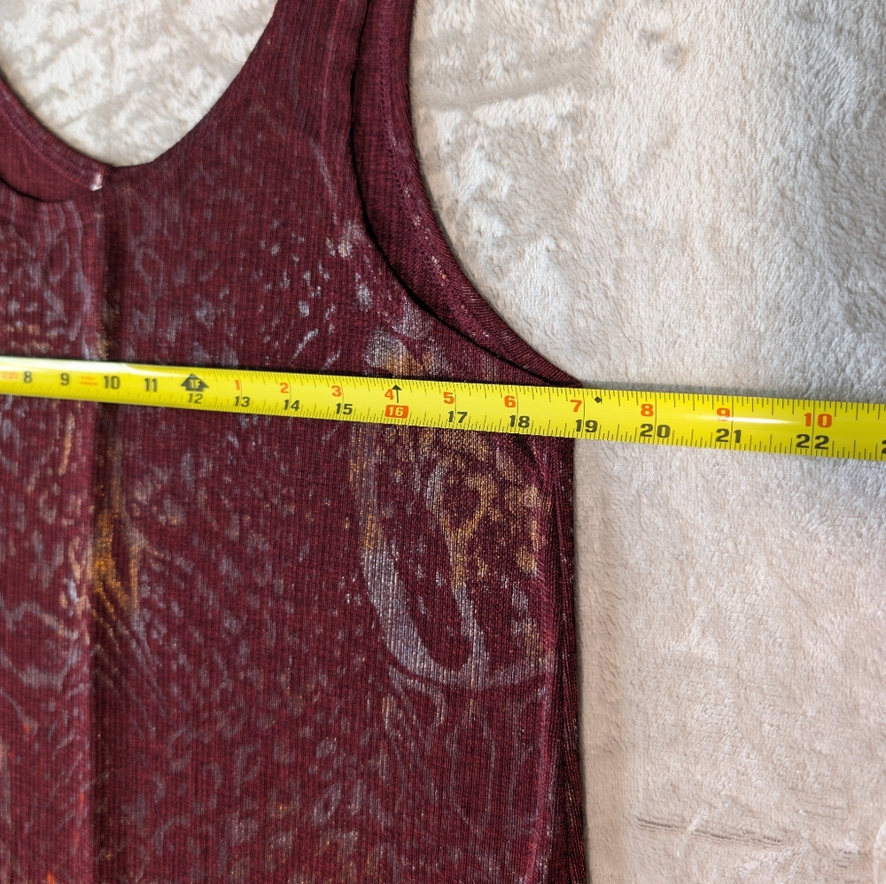 Burgundy Red Tank Maxi Dress XL Stretch 90s Dark Minimalist Artsy Moody Grunge image 9
